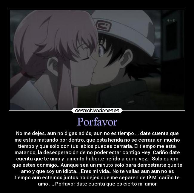 carteles dolor anime mirai niki beso desmotivaciones