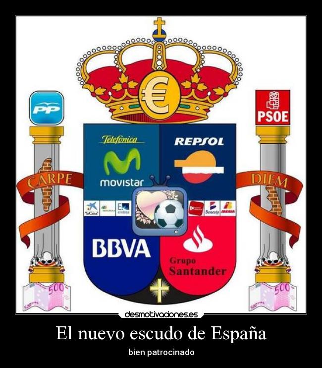 El nuevo escudo de España - bien patrocinado