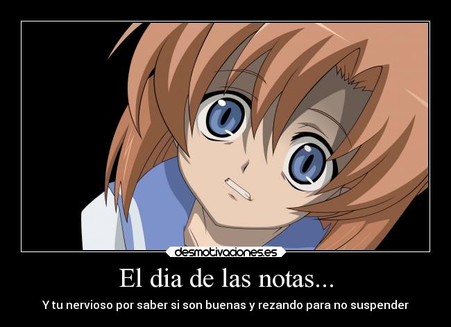 carteles examenes escuela anime desmotivaciones