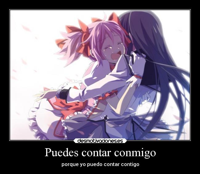 carteles frases amistad madoka homura cuadernodefrasespendientes con sentido desmotivaciones