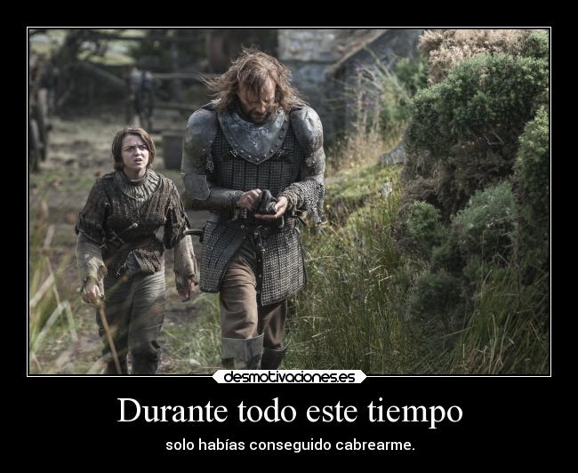 carteles frases arya stark elperro juegodetronos megacartelparasubiralgo elesteva pukeestevarainbow desmotivaciones