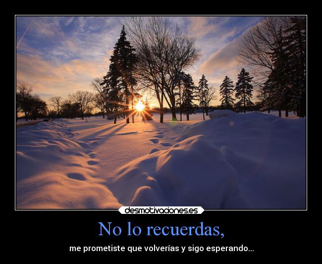 No lo recuerdas, - me prometiste que volverías y sigo esperando...