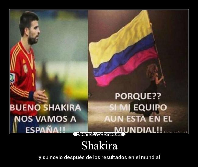 Shakira - y su novio después de los resultados en el mundial