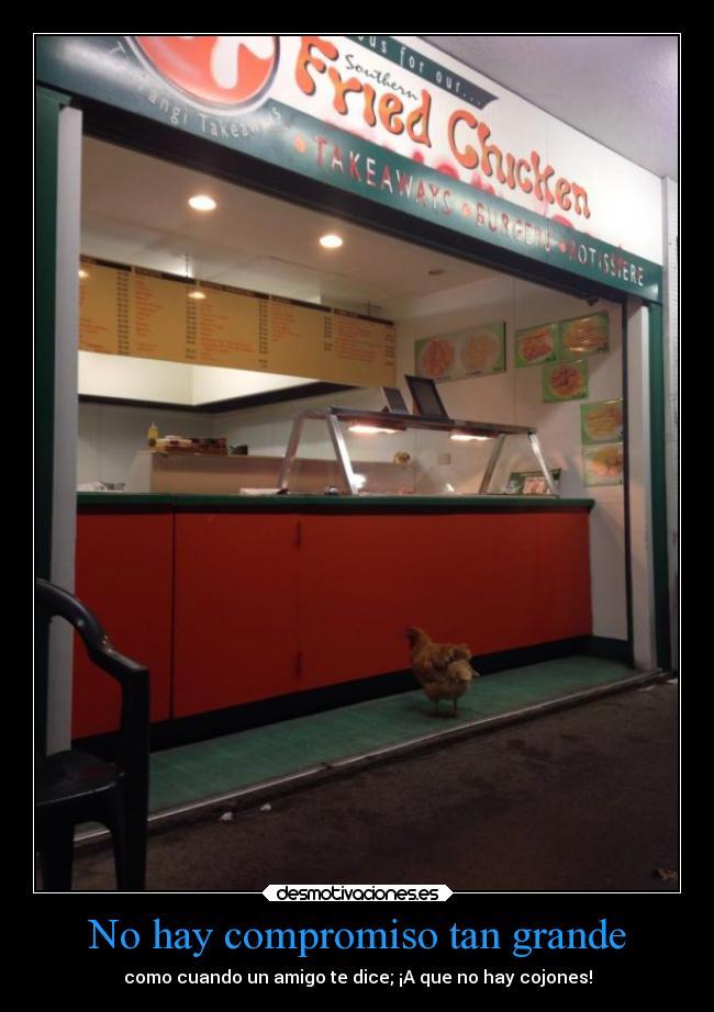 carteles humor c2dk akleduok gallina cojones pollo frito desmotivaciones