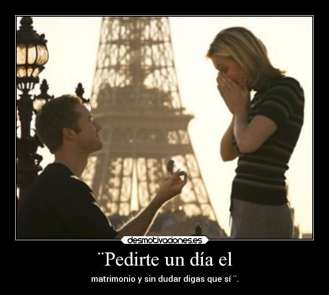 ¨Pedirte un día el - matrimonio y sin dudar digas que sí ¨.