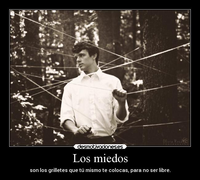 Los miedos - son los grilletes que tú mismo te colocas, para no ser libre.