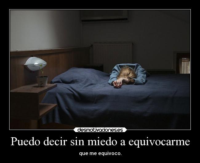 Puedo decir sin miedo a equivocarme - que me equivoco.