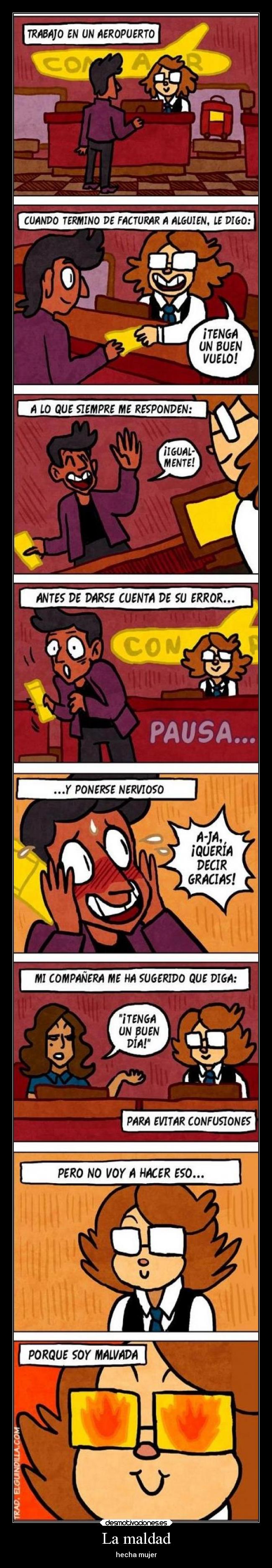 carteles mujer memes maldad desmotivaciones