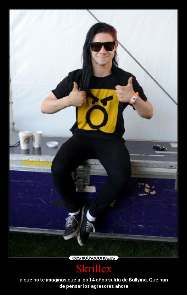 Skrillex - a que no te imaginas que a los 14 años sufría de Bullying. Que han
de pensar los agresores ahora