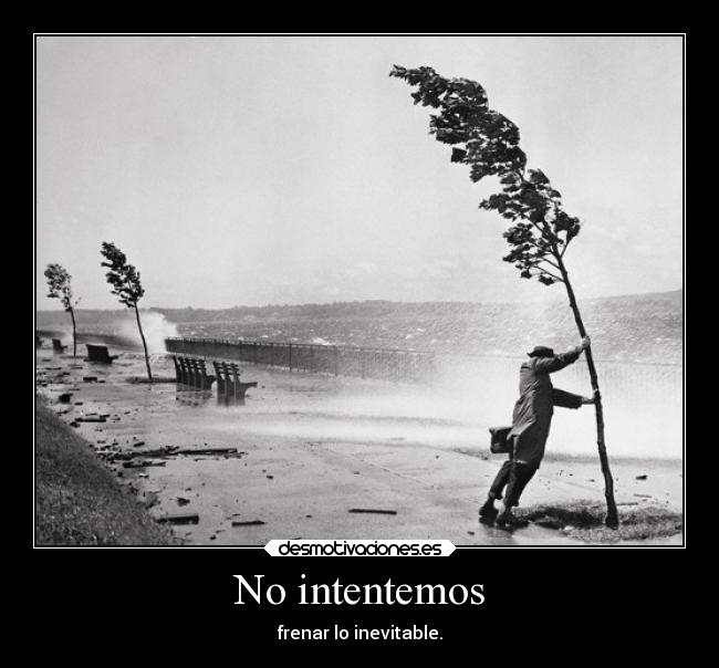 No intentemos - frenar lo inevitable.