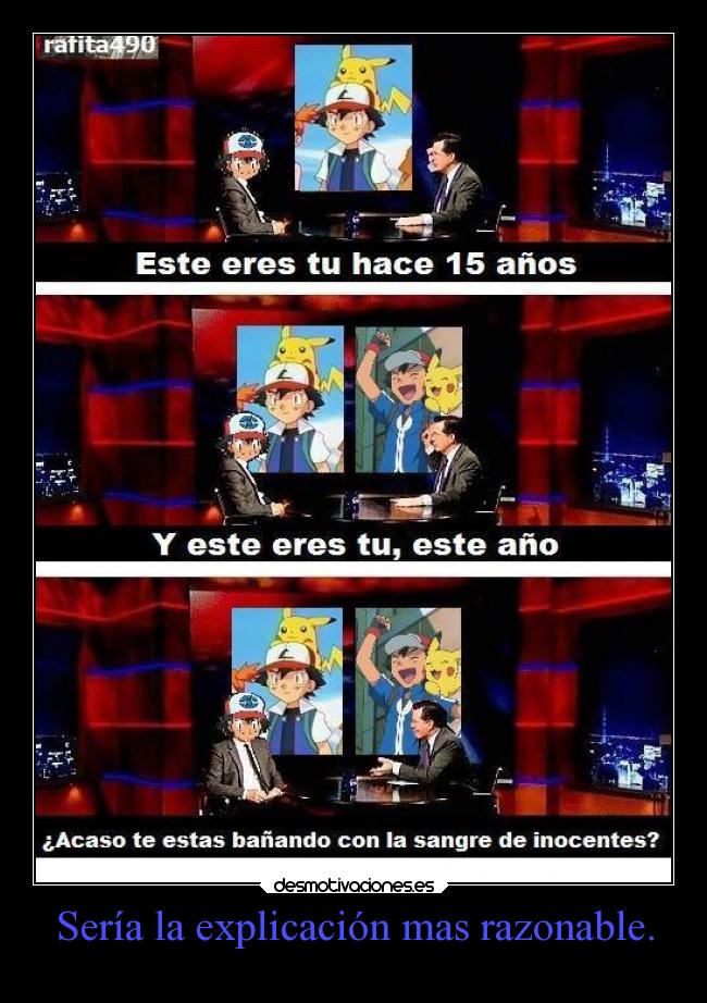 carteles pokemon anime manga negas sangre inocentes pikachu ash maestro liga divertido anos desmotivaciones