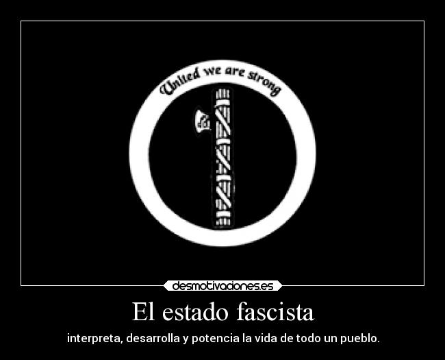 El estado fascista - interpreta, desarrolla y potencia la vida de todo un pueblo.