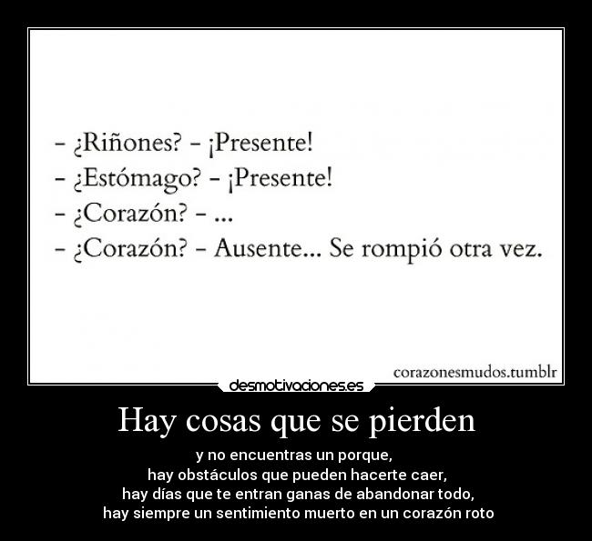 Hay cosas que se pierden - 