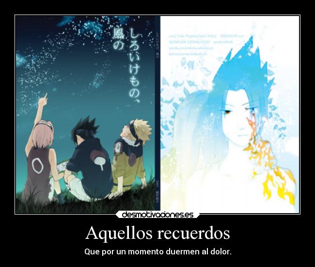 Aquellos recuerdos - Que por un momento duermen al dolor.