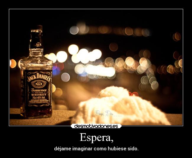 Espera, - déjame imaginar como hubiese sido.