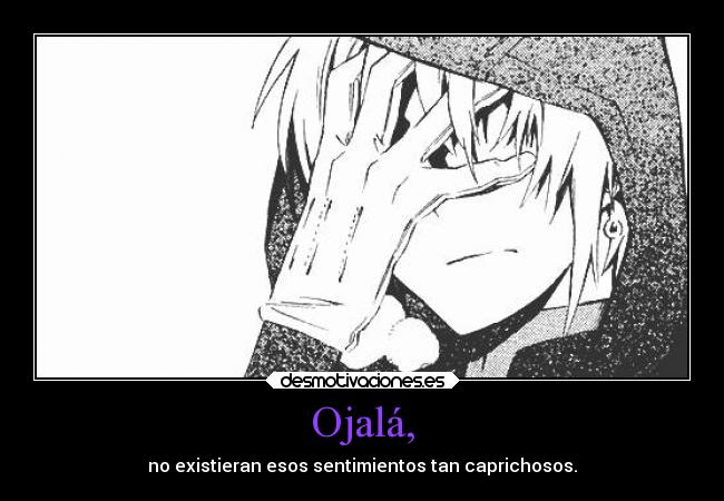 Ojalá, - no existieran esos sentimientos tan caprichosos.