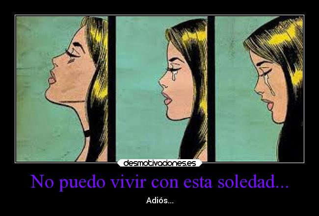 No puedo vivir con esta soledad... - Adiós...