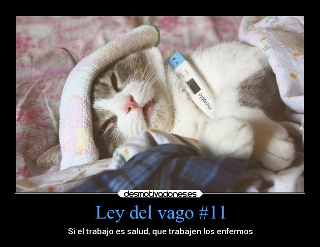 Ley del vago #11 - Si el trabajo es salud, que trabajen los enfermos
