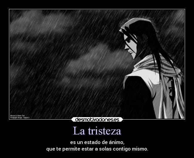 La tristeza - es un estado de ánimo,
que te permite estar a solas contigo mismo.