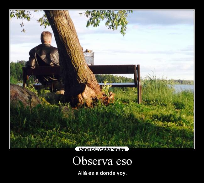 Observa eso - Allá es a donde voy.