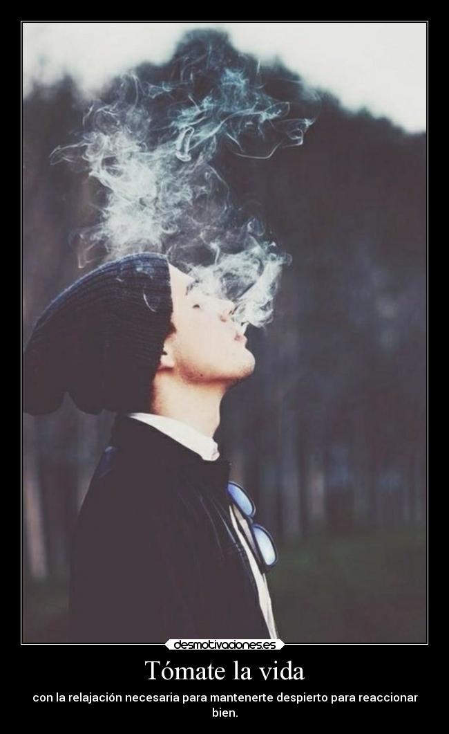 Tómate la vida - con la relajación necesaria para mantenerte despierto para reaccionar
bien.