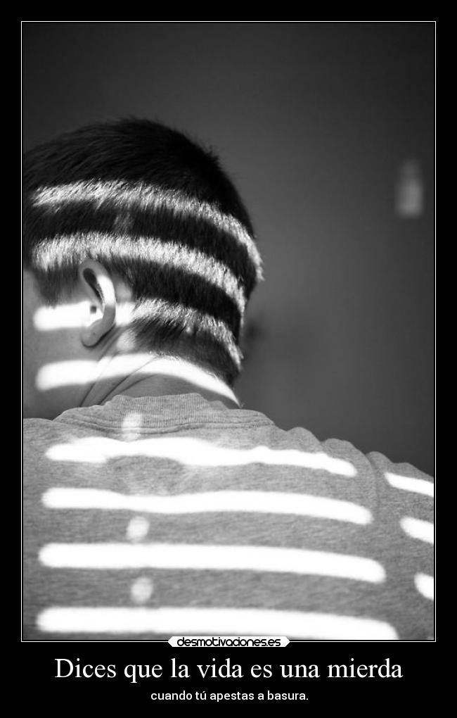 Dices que la vida es una mierda -