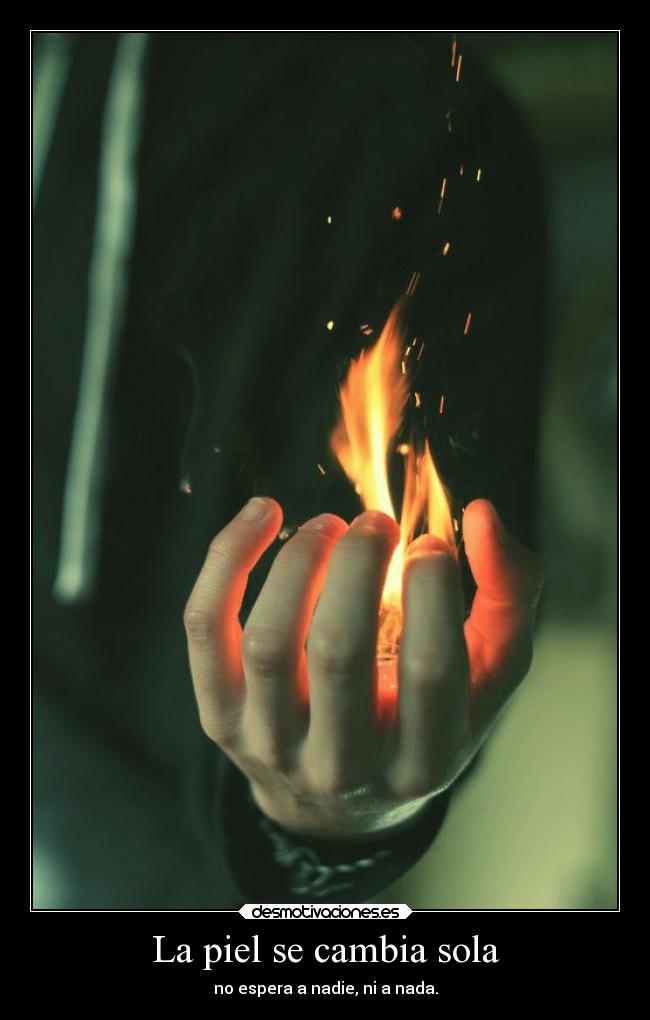 La piel se cambia sola - no espera a nadie, ni a nada.