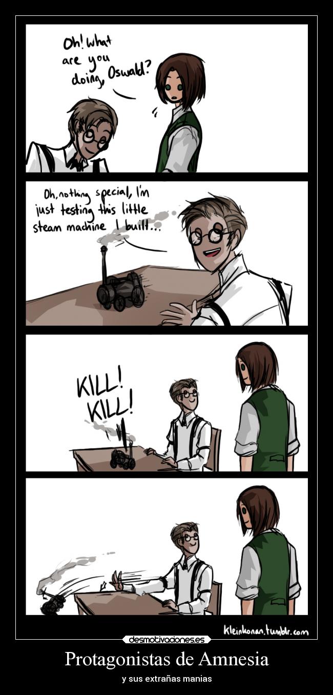 Protagonistas de Amnesia - y sus extrañas manias