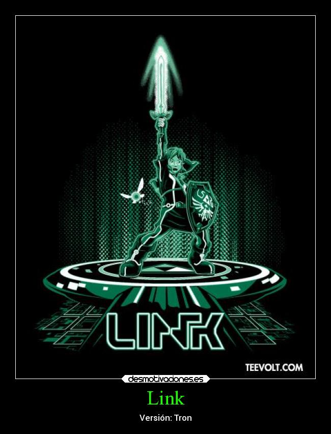 carteles videojuegos link legend zelda estilo tron ejercitodemar desmotivaciones