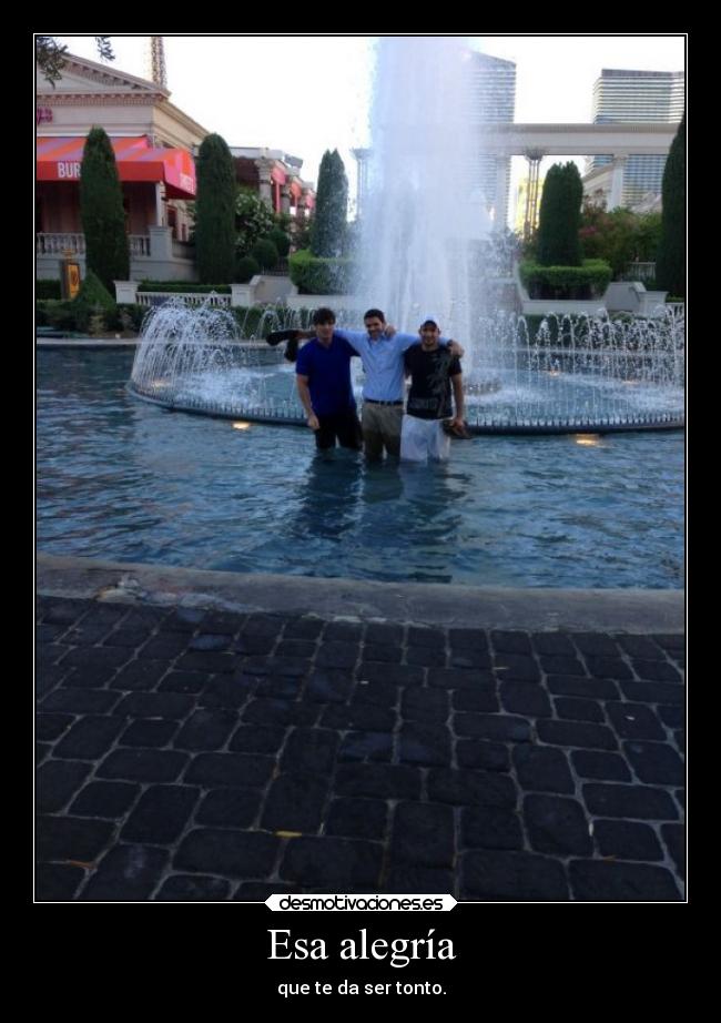 Esa alegría - que te da ser tonto.