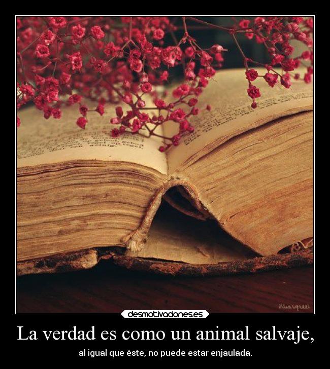 La verdad es como un animal salvaje, - 