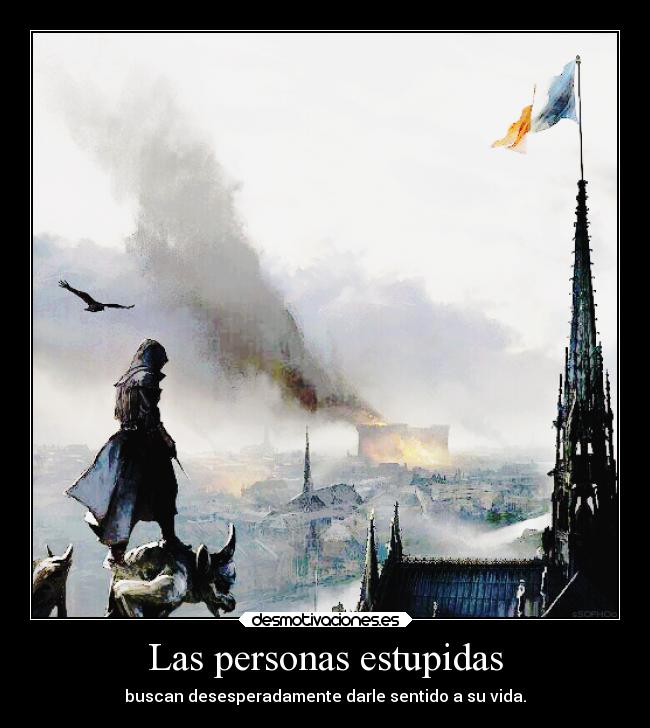 Las personas estupidas - buscan desesperadamente darle sentido a su vida.