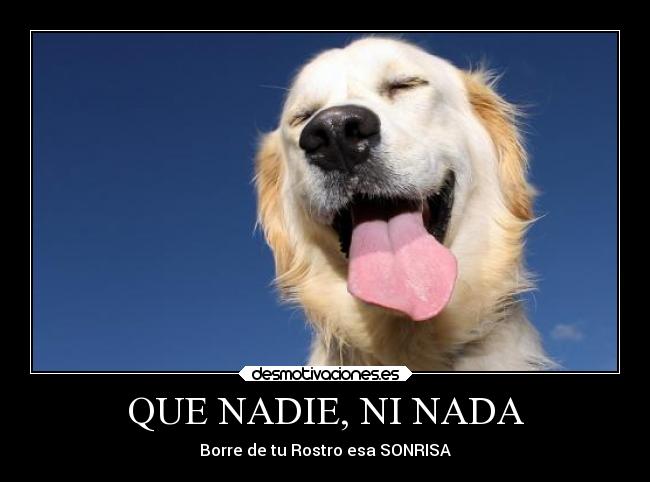 QUE NADIE, NI NADA - Borre de tu Rostro esa SONRISA