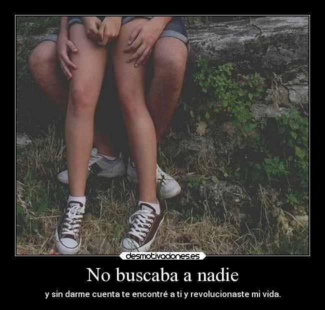 No buscaba a nadie - y sin darme cuenta te encontré a ti y revolucionaste mi vida.