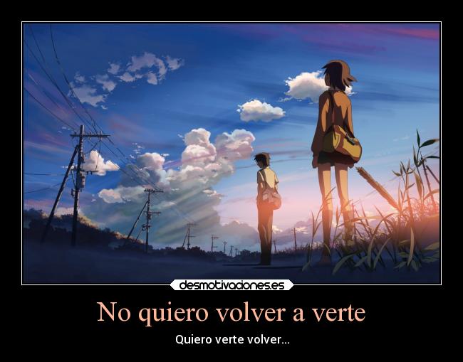 No quiero volver a verte - Quiero verte volver...