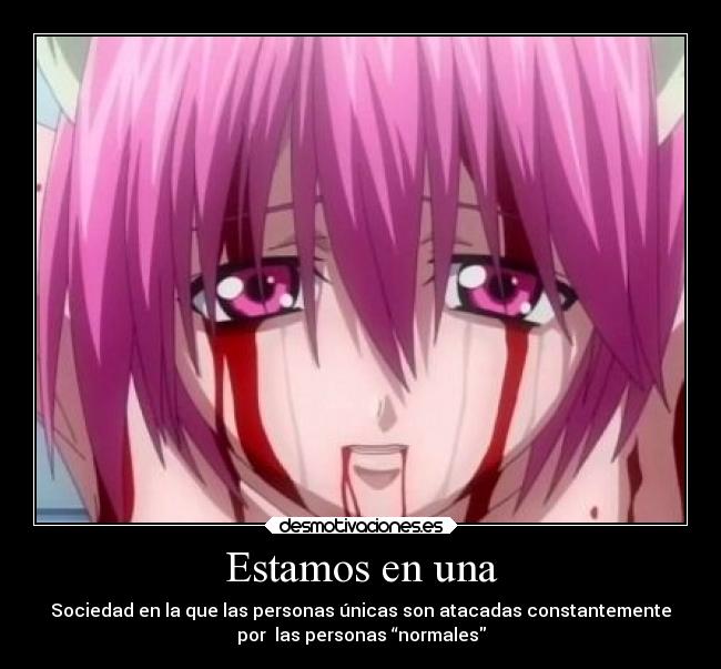 carteles anime ataque elfen life nana desmotivaciones