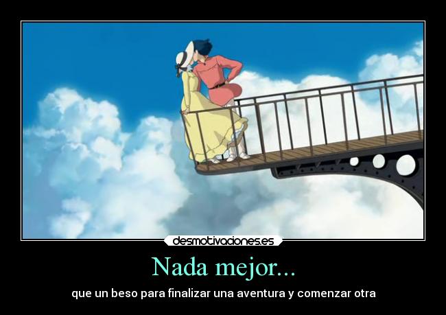 carteles anime castillo vagabundo finalizar beso desmotivaciones