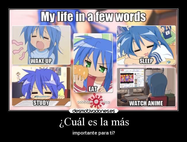 carteles anime desmotivaciones encuesta manga lucku star konata desmotivaciones