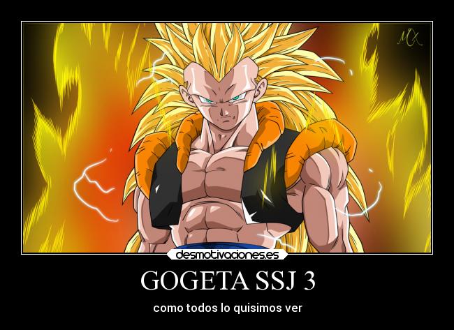 carteles anime gogeta dbzkai ssj3 desmotivaciones