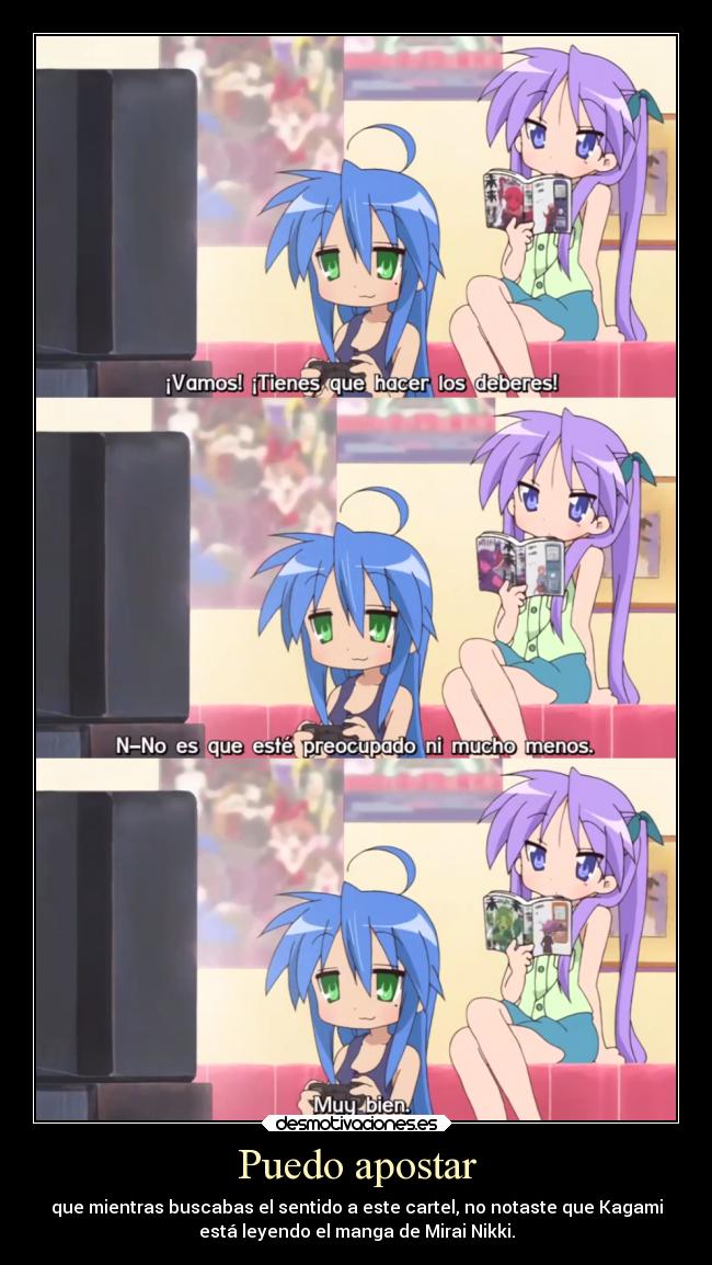 carteles anime lucky star cartel konata kagami percatarse ashirogimuto7174 desmotivaciones