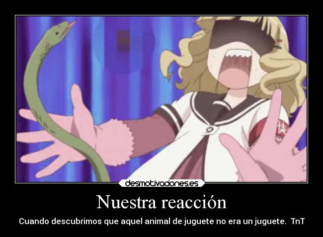 Nuestra reacción - Cuando descubrimos que aquel animal de juguete no era un juguete. TnT