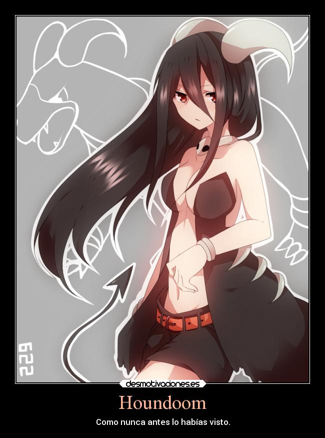 carteles anime pokemon otaku devilbrigade houndoom cosplay siniestro fuego hemorragia nasal pervertido ecchi desmotivaciones