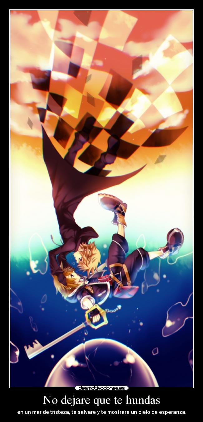 carteles anime video juego kingdom hearts sora roxas desmotivaciones