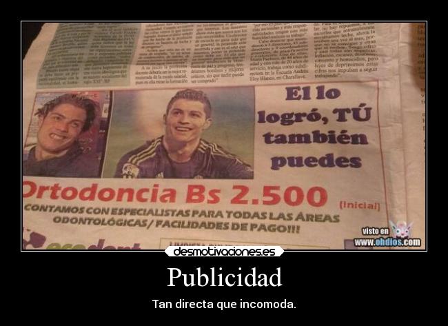 carteles chiste humor cristiano ronaldo ortodoncia publicidad anuncios desmotivaciones