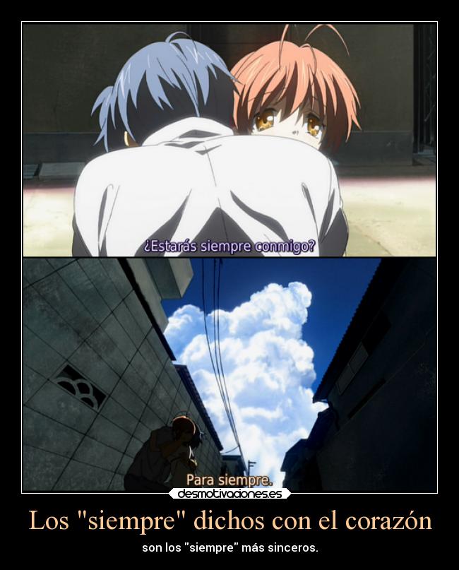 carteles corazon desmotivaciones corazon amor anime clannad sincero ola ase desmotivaciones