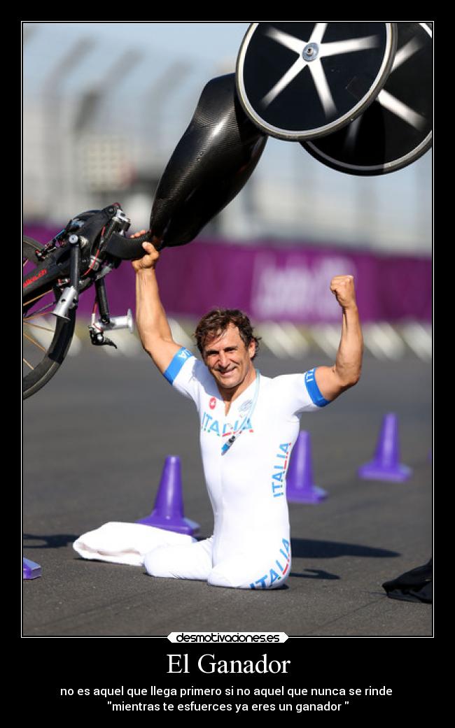El Ganador - no es aquel que llega primero si no aquel que nunca se rinde
mientras te esfuerces ya eres un ganador