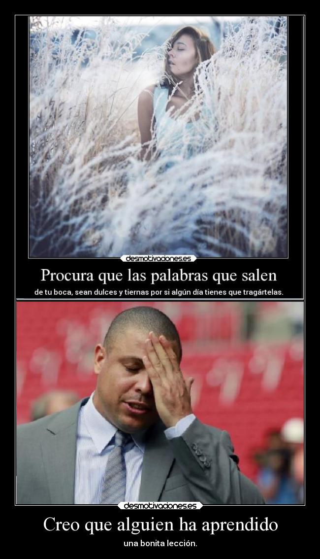 Creo que alguien ha aprendido - 