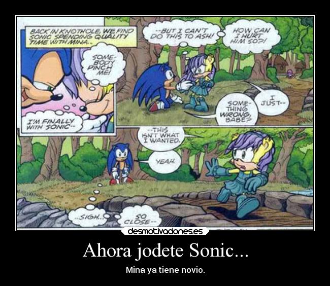 Ahora jodete Sonic... - Mina ya tiene novio.