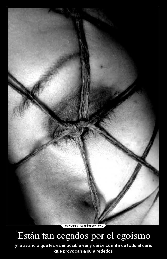 Están tan cegados por el egoísmo -