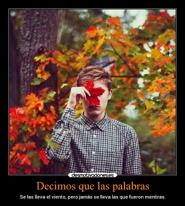 Decimos que las palabras - Se las lleva el viento, pero jamás se lleva las que fueron mentiras.